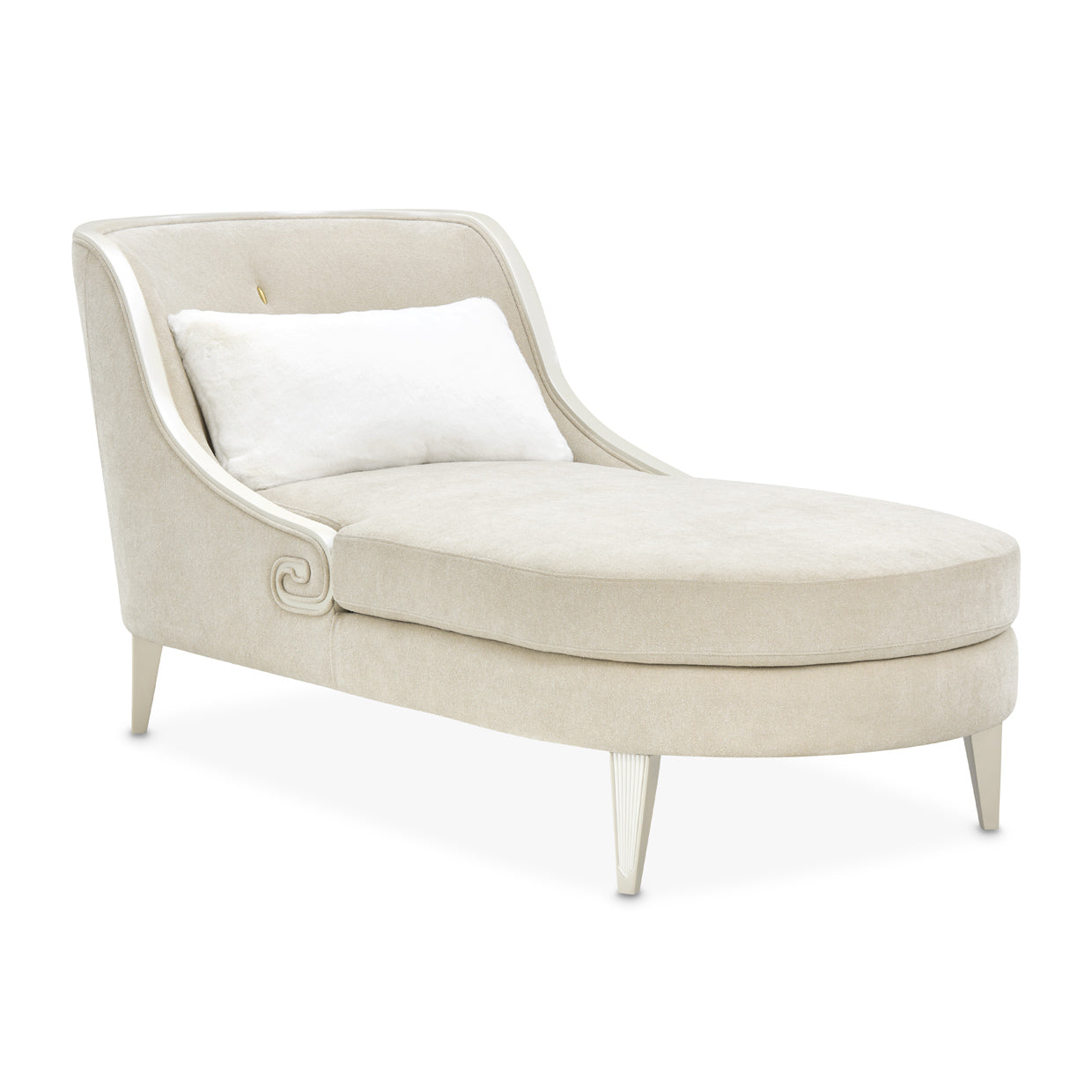 La Marisia Champagne Gold/Tranquil Chenille Chaise - Ornate Home