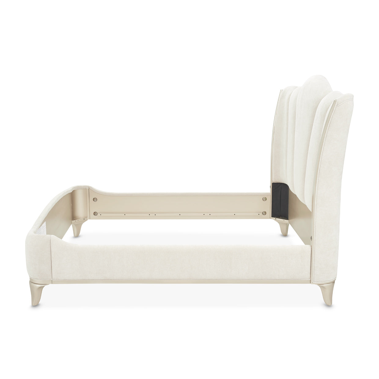La Marisia Champagne Gold/Tranquil Upholstered Bed - Ornate Home