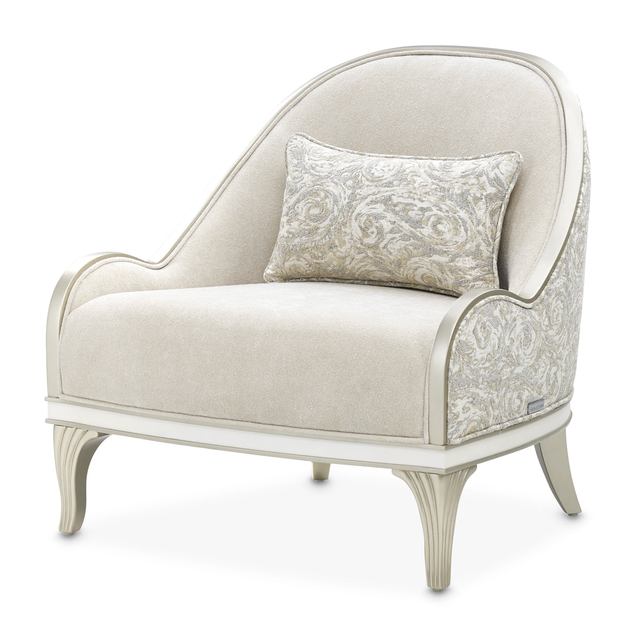 La Marisia Champagne/Tranquil Chenille Accent Chair - Ornate Home