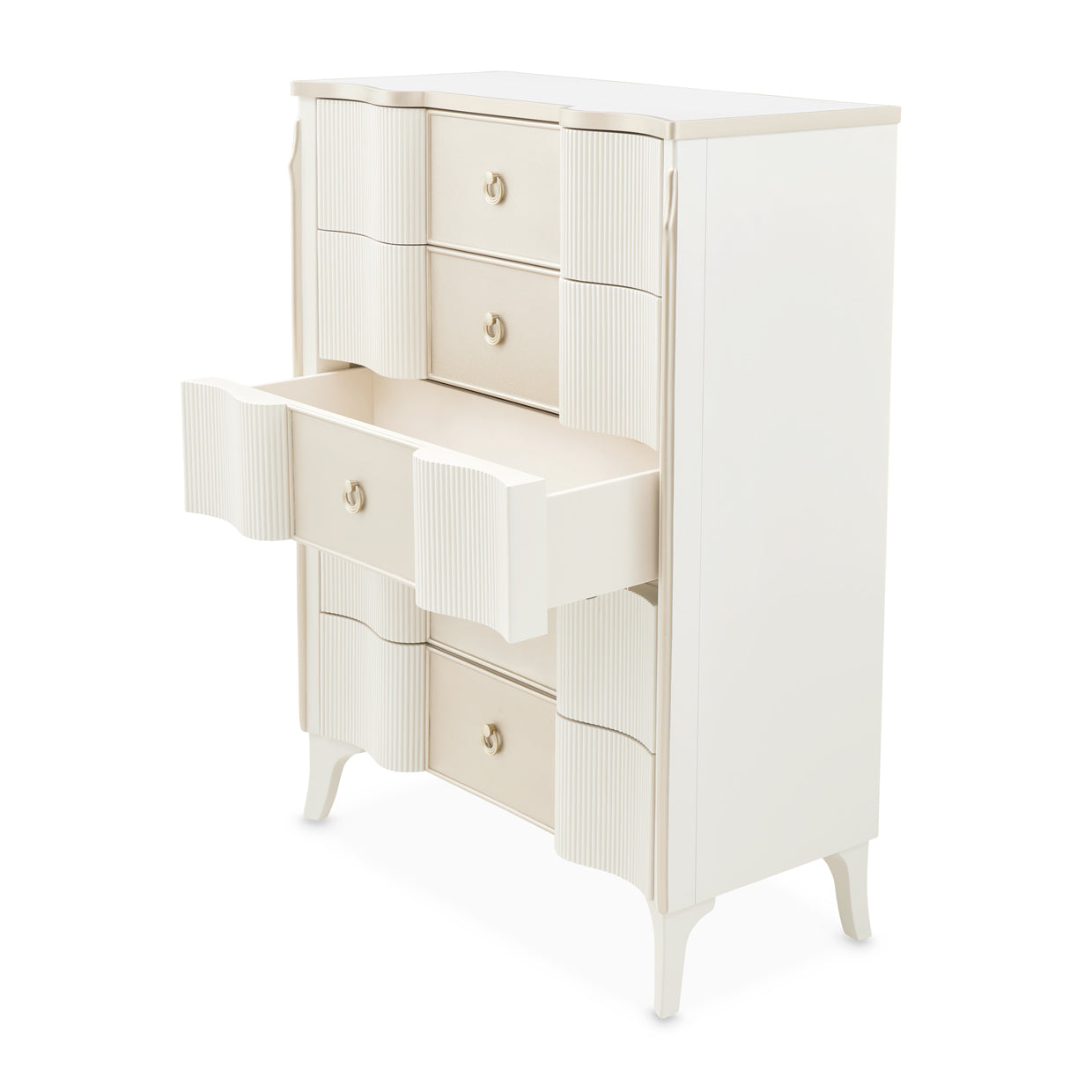 La Marisia Creamy Pearl 5-Drawer Chest - Ornate Home