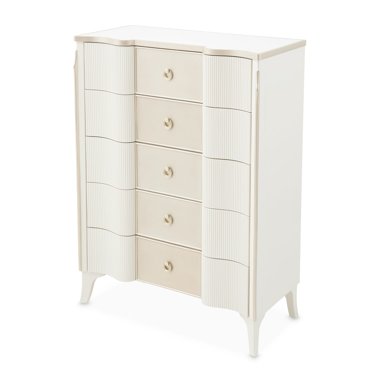 La Marisia Creamy Pearl 5-Drawer Chest - Ornate Home