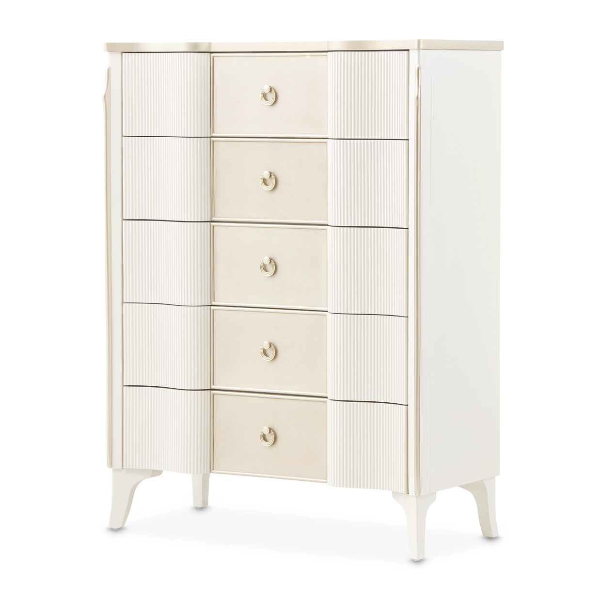 La Marisia Creamy Pearl 5-Drawer Chest - Ornate Home