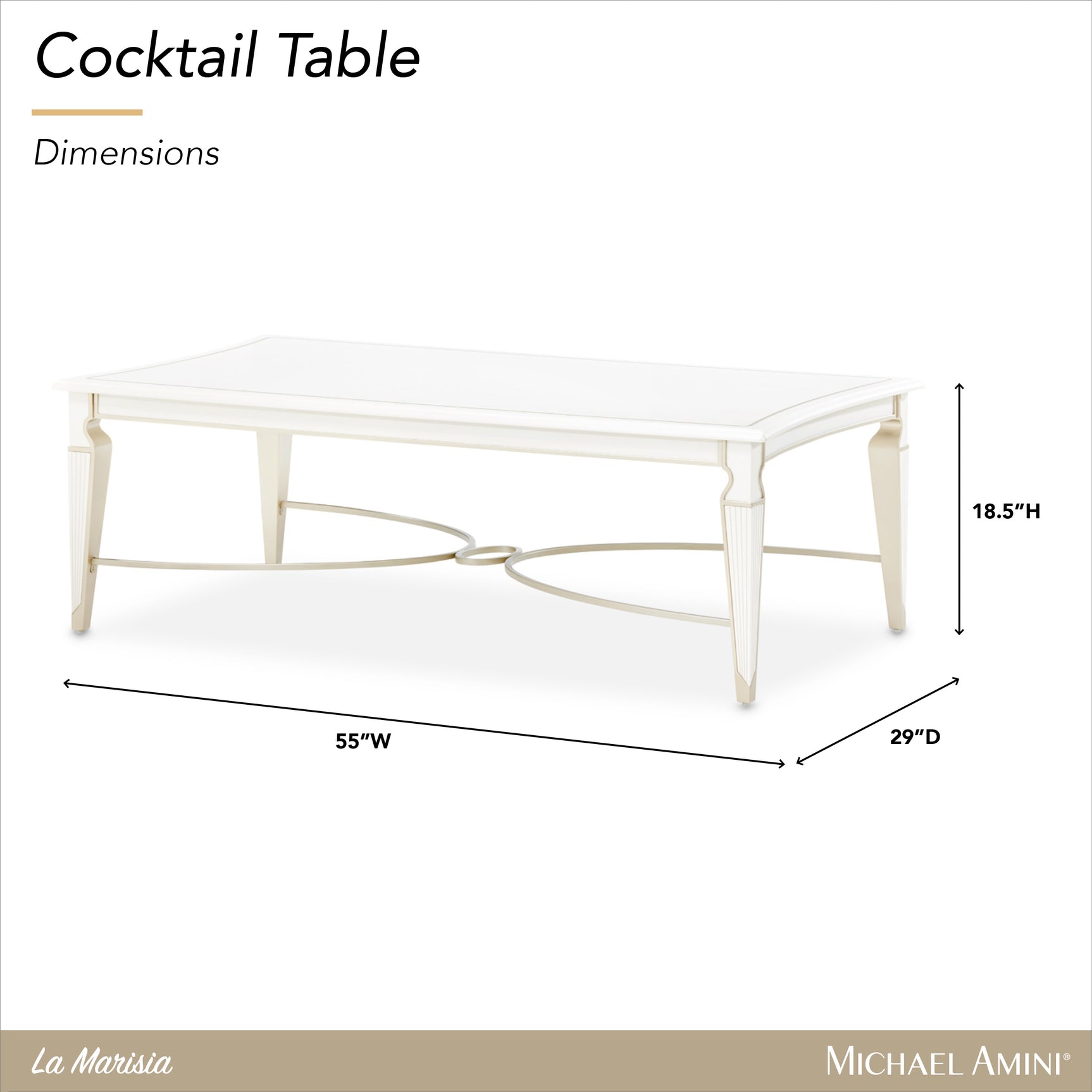La Marisia Creamy Pearl Cocktail Table - Ornate Home