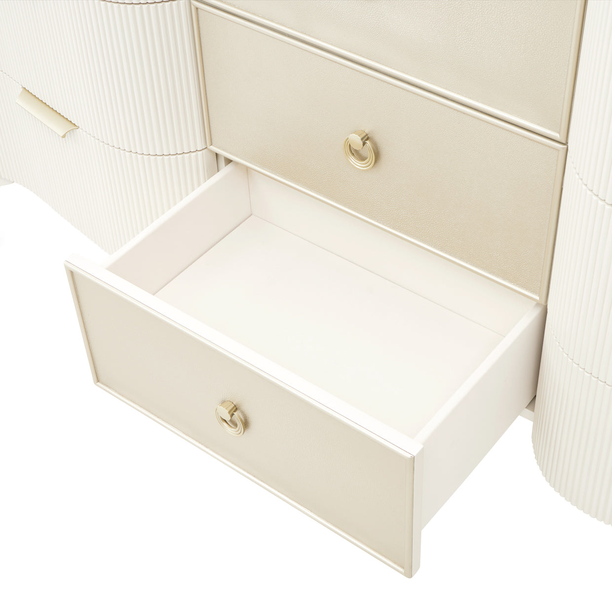 La Marisia Creamy Pearl Dresser with Mirror - Ornate Home