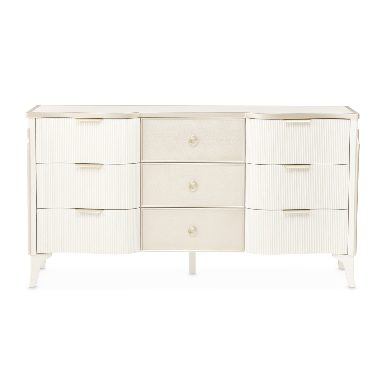 La Marisia Creamy Pearl Dresser with Mirror - Ornate Home