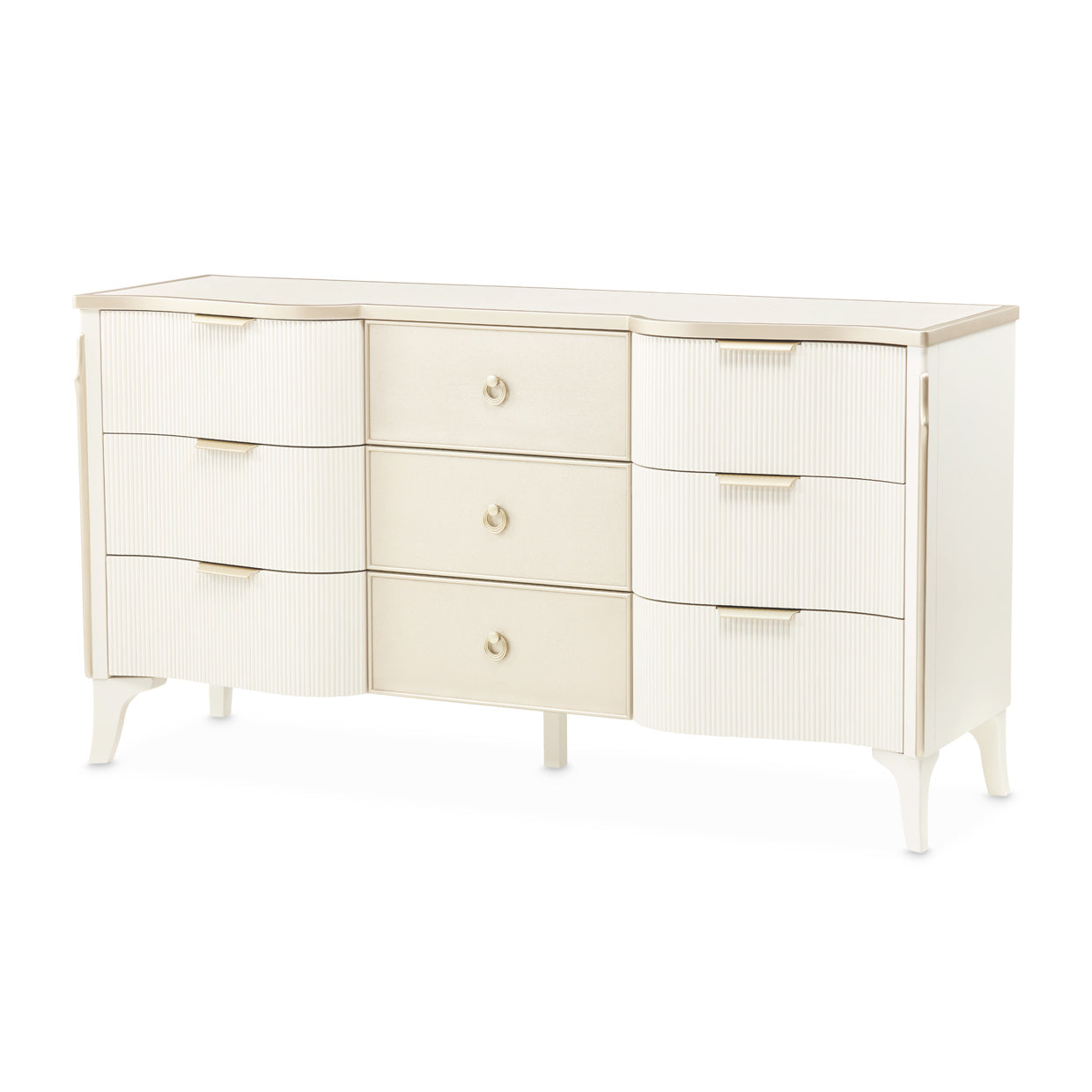 La Marisia Creamy Pearl Dresser with Mirror - Ornate Home
