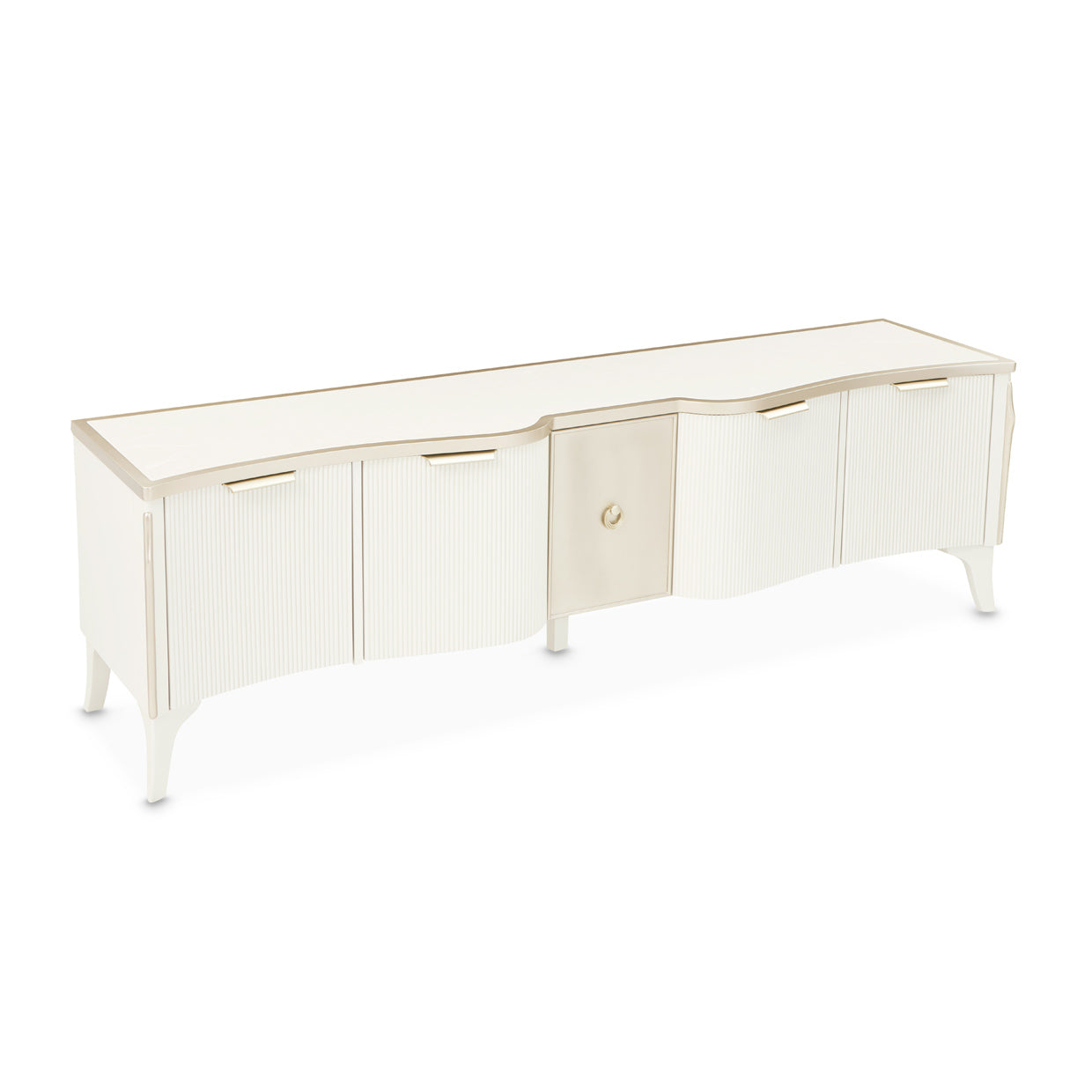 La Marisia Creamy Pearl Media Cabinet - Ornate Home