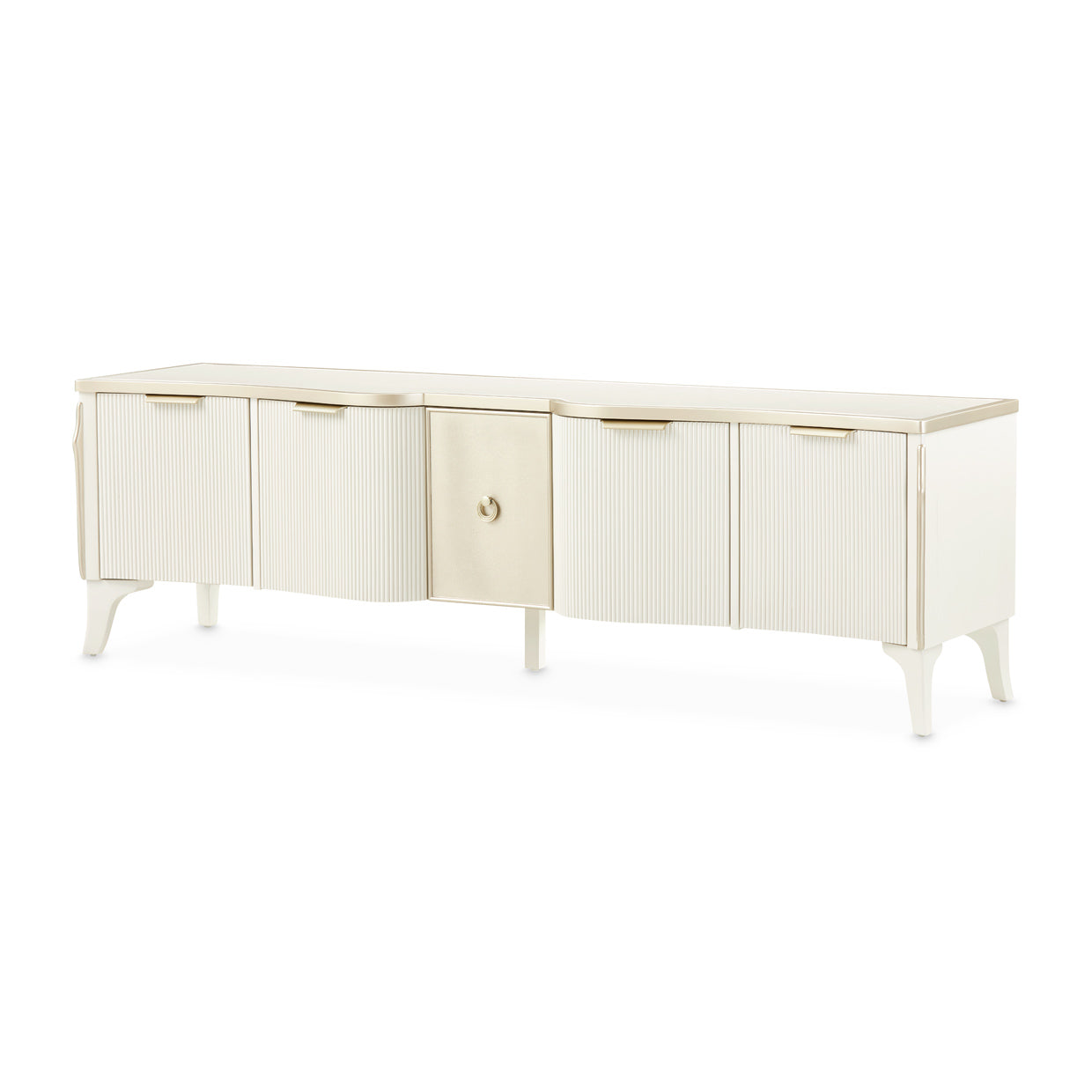 La Marisia Creamy Pearl Media Cabinet - Ornate Home