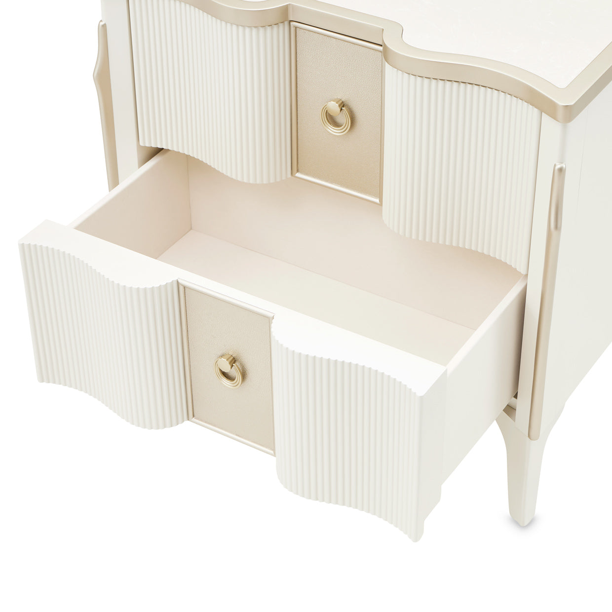 La Marisia Creamy Pearl Nightstand - Ornate Home