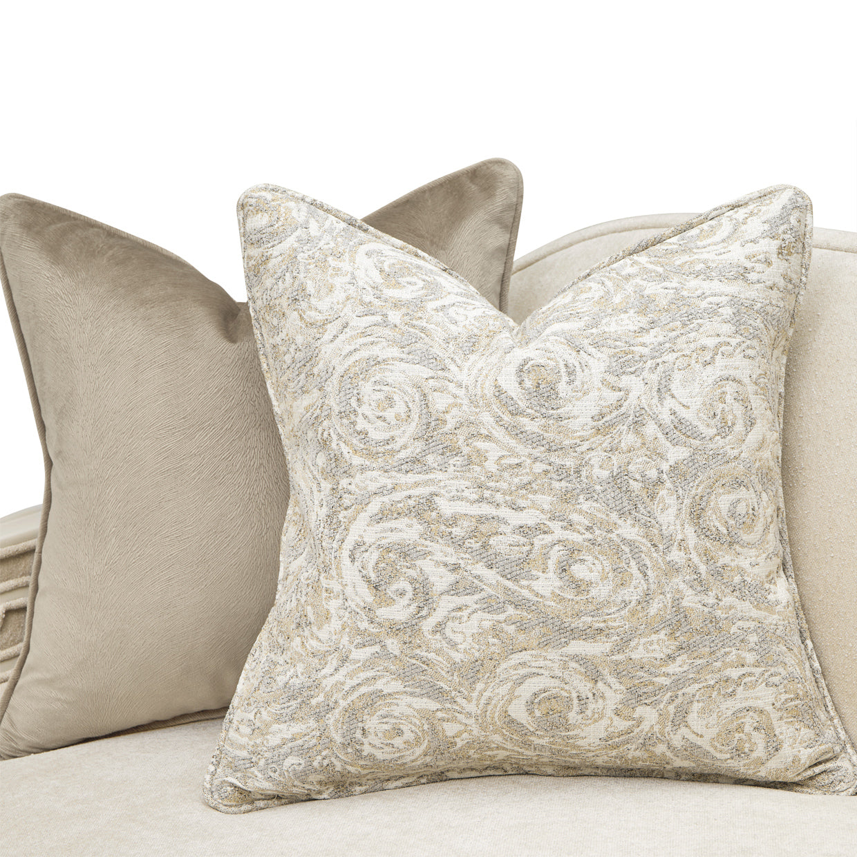 La Marisia Creamy Pearl/Tranquil Chenille Loveseat - Ornate Home
