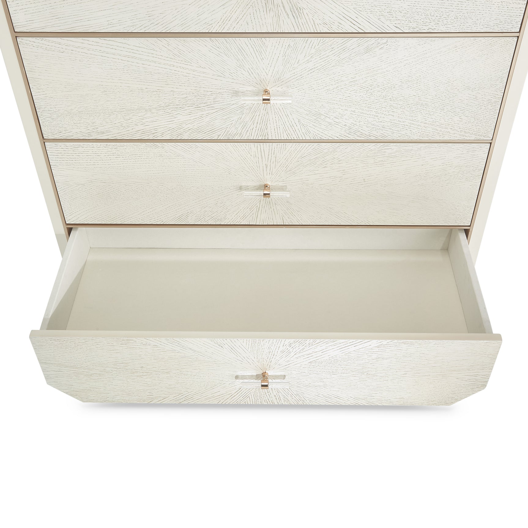 La Rachelle Medium Champagne 5-Drawer Chest - Ornate Home