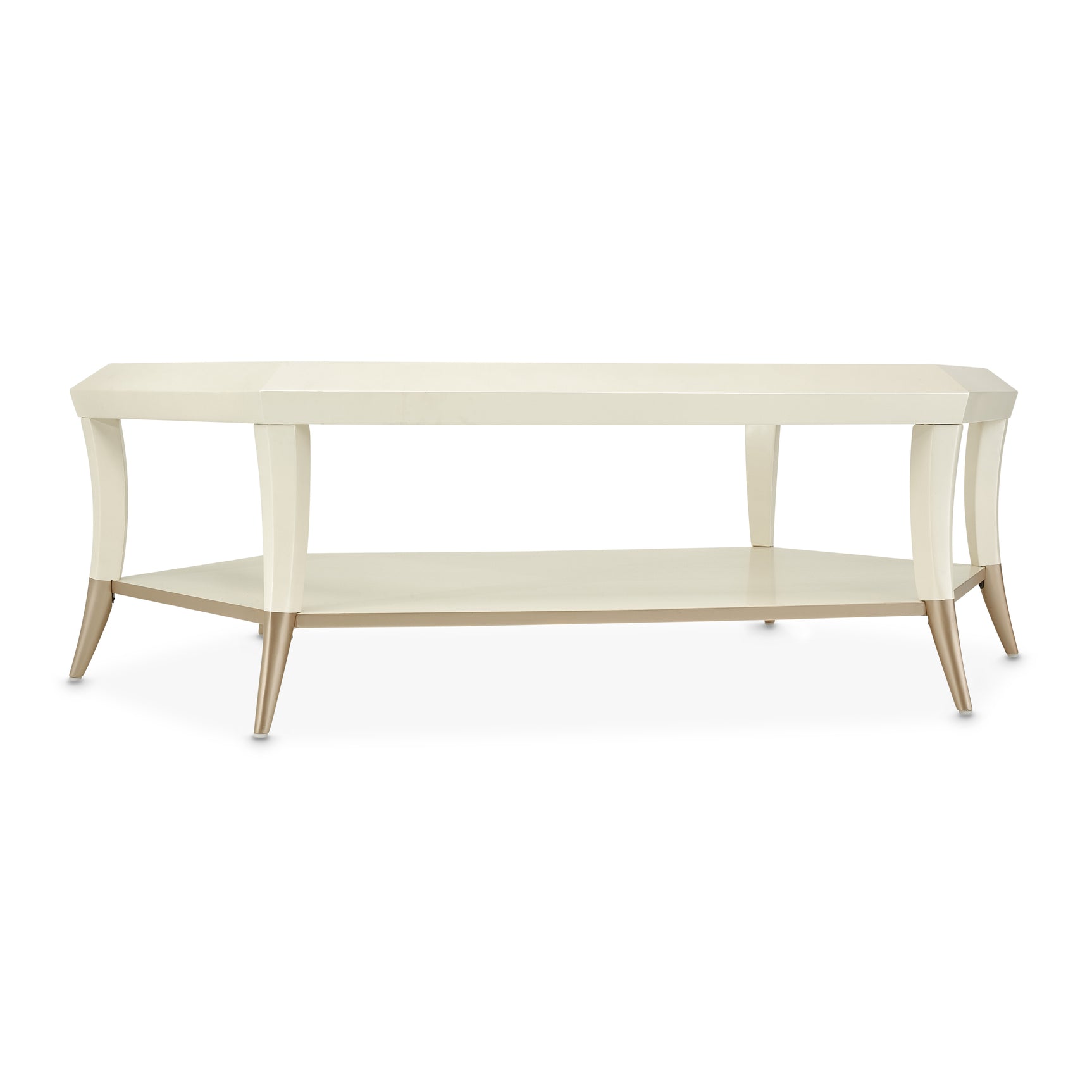 La Rachelle Medium Champagne Hexagon Cocktail Table - Ornate Home