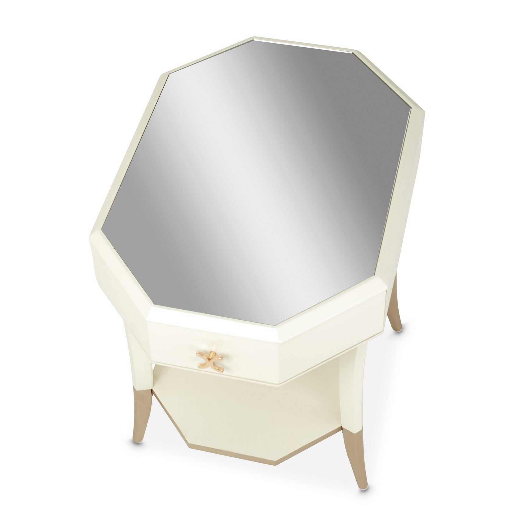 La Rachelle Medium Champagne Octagonal End Table - Ornate Home
