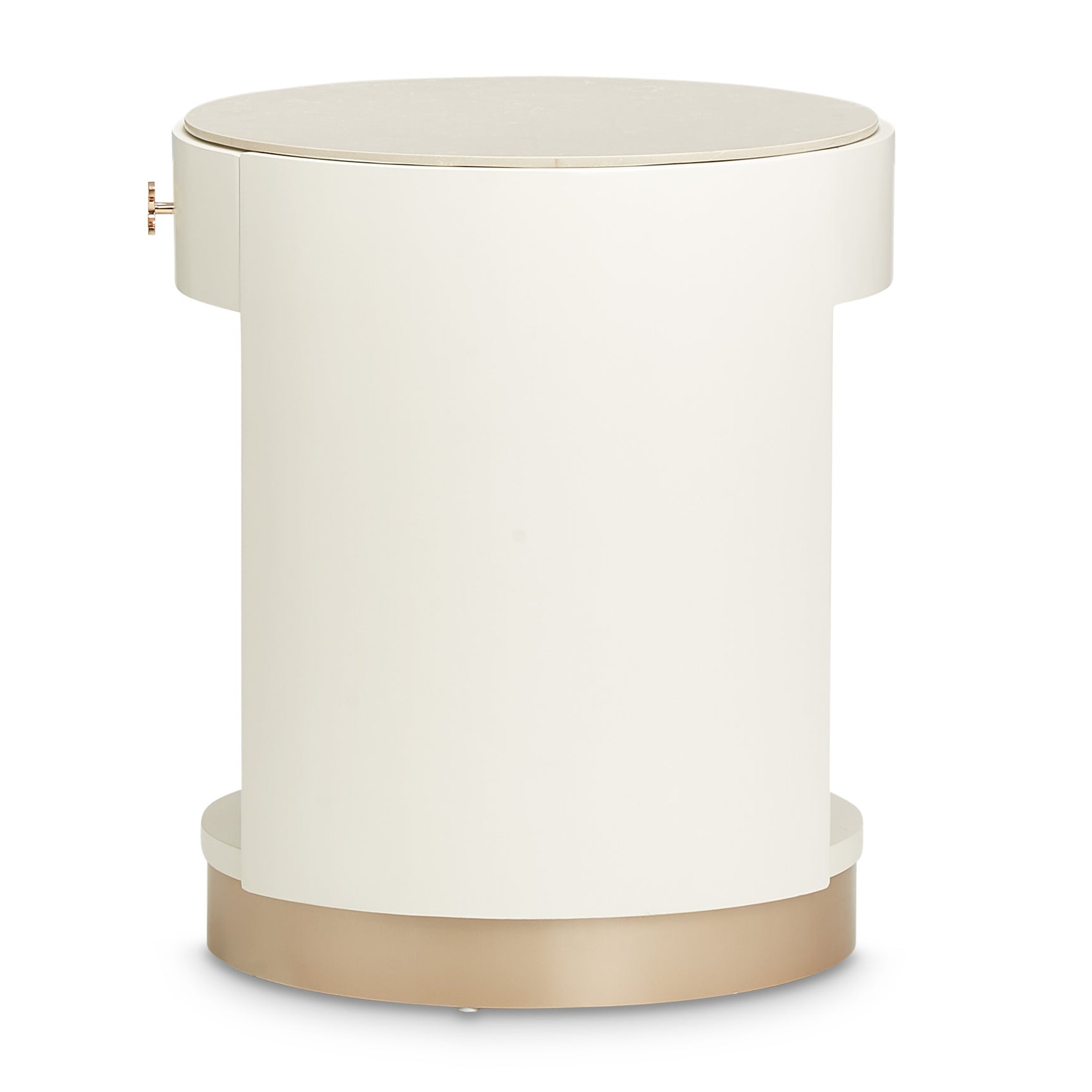 La Rachelle Medium Champagne Round End Table - Ornate Home