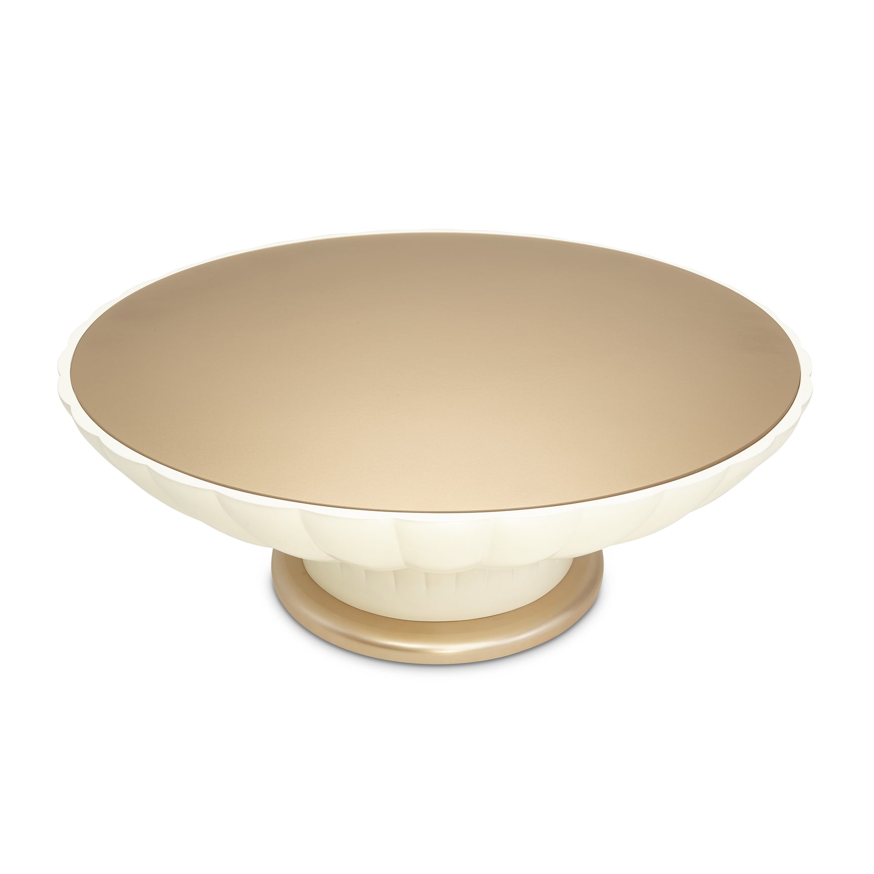 La Rachelle Medium Champagne Scalloped Round Cocktail Table - Ornate Home