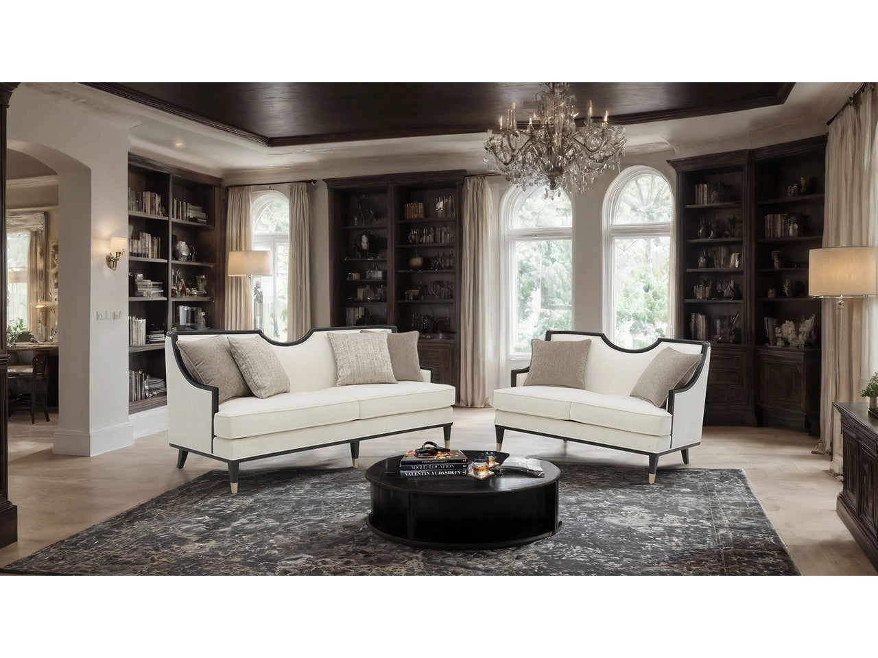 La Salle White Sofa & Loveseat - Ornate Home