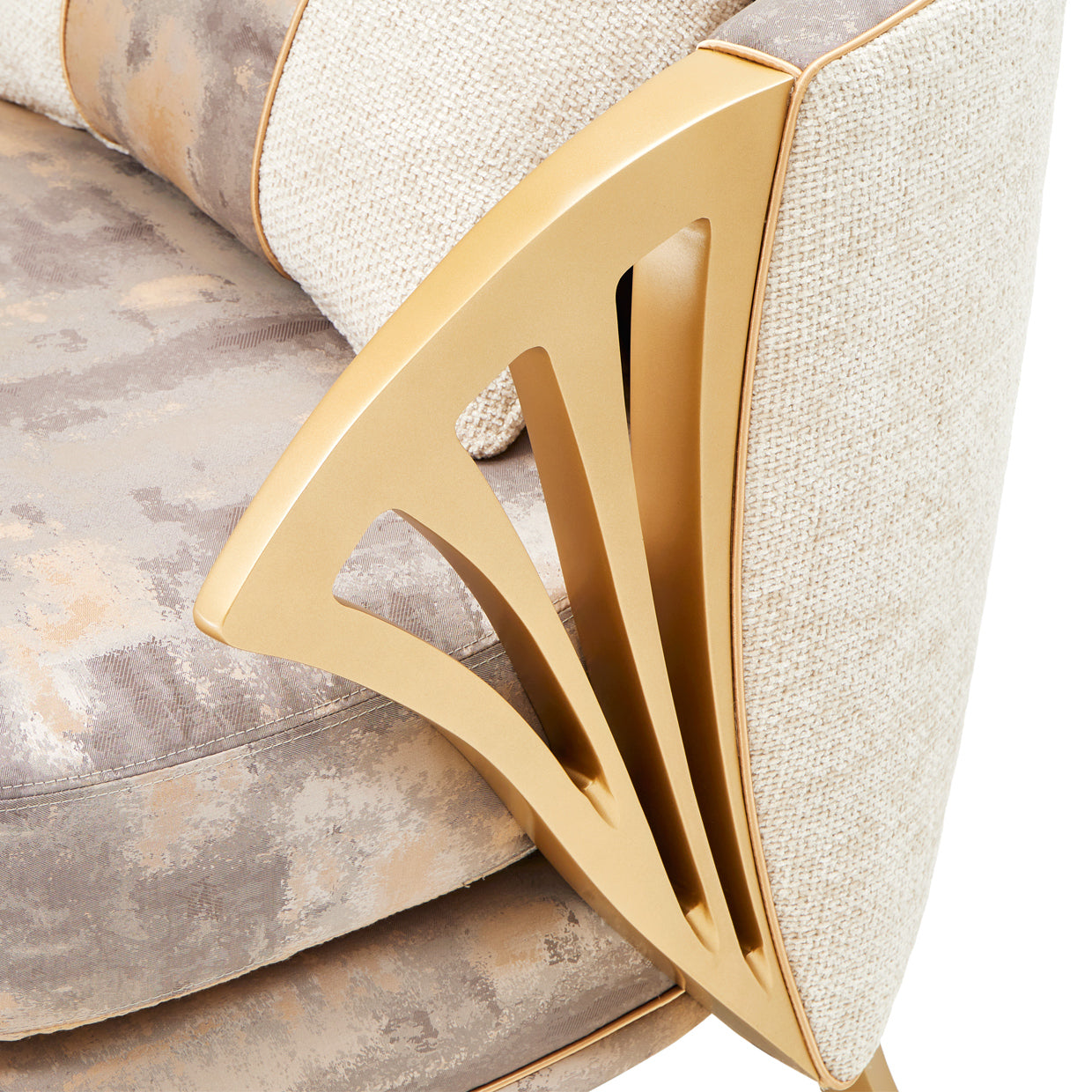 La Terrazza Light Champagne/Cappuccino Accent Chair - Ornate Home