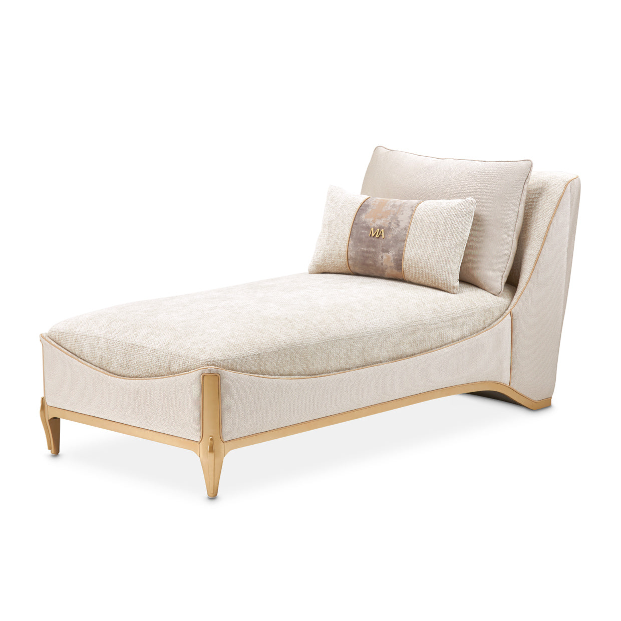 La Terrazza Light Champagne/Cappuccino Chaise - Ornate Home
