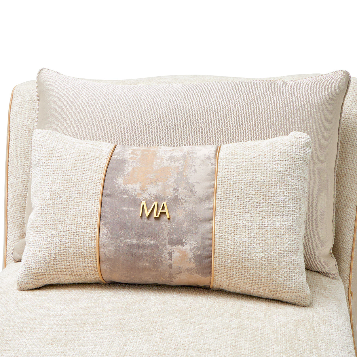 La Terrazza Light Champagne/Cappuccino Chaise - Ornate Home