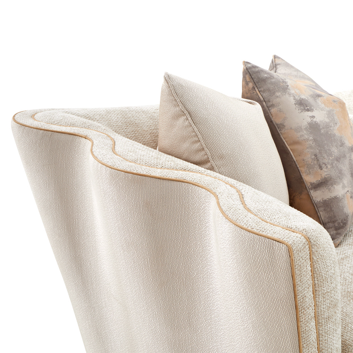 La Terrazza Light Champagne/Cappuccino Sofa - Ornate Home