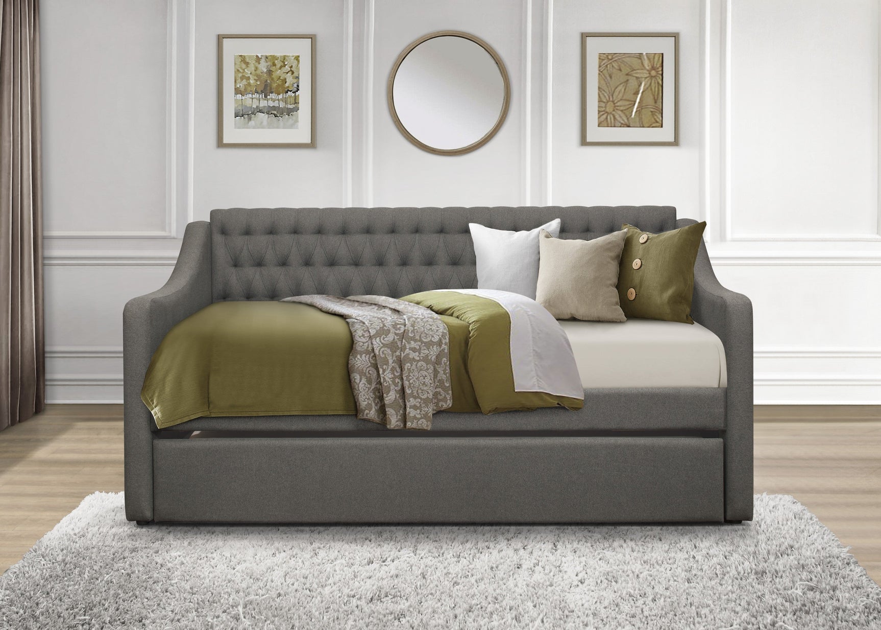 Labelle Dark Gray Daybed with Trundle - Ornate Home