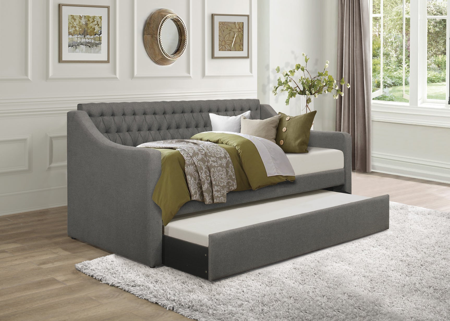 Labelle Dark Gray Daybed with Trundle - Ornate Home