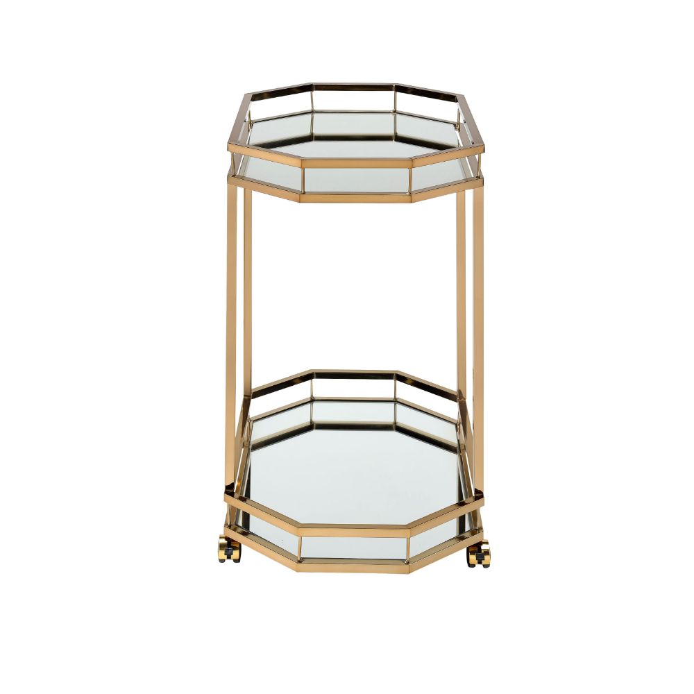 Lacole Champagne & Mirror Serving Cart - Ornate Home