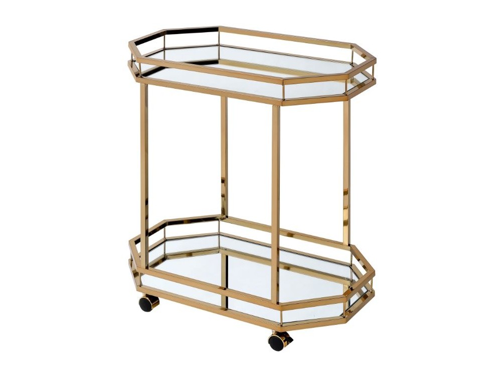 Lacole Champagne & Mirror Serving Cart - Ornate Home