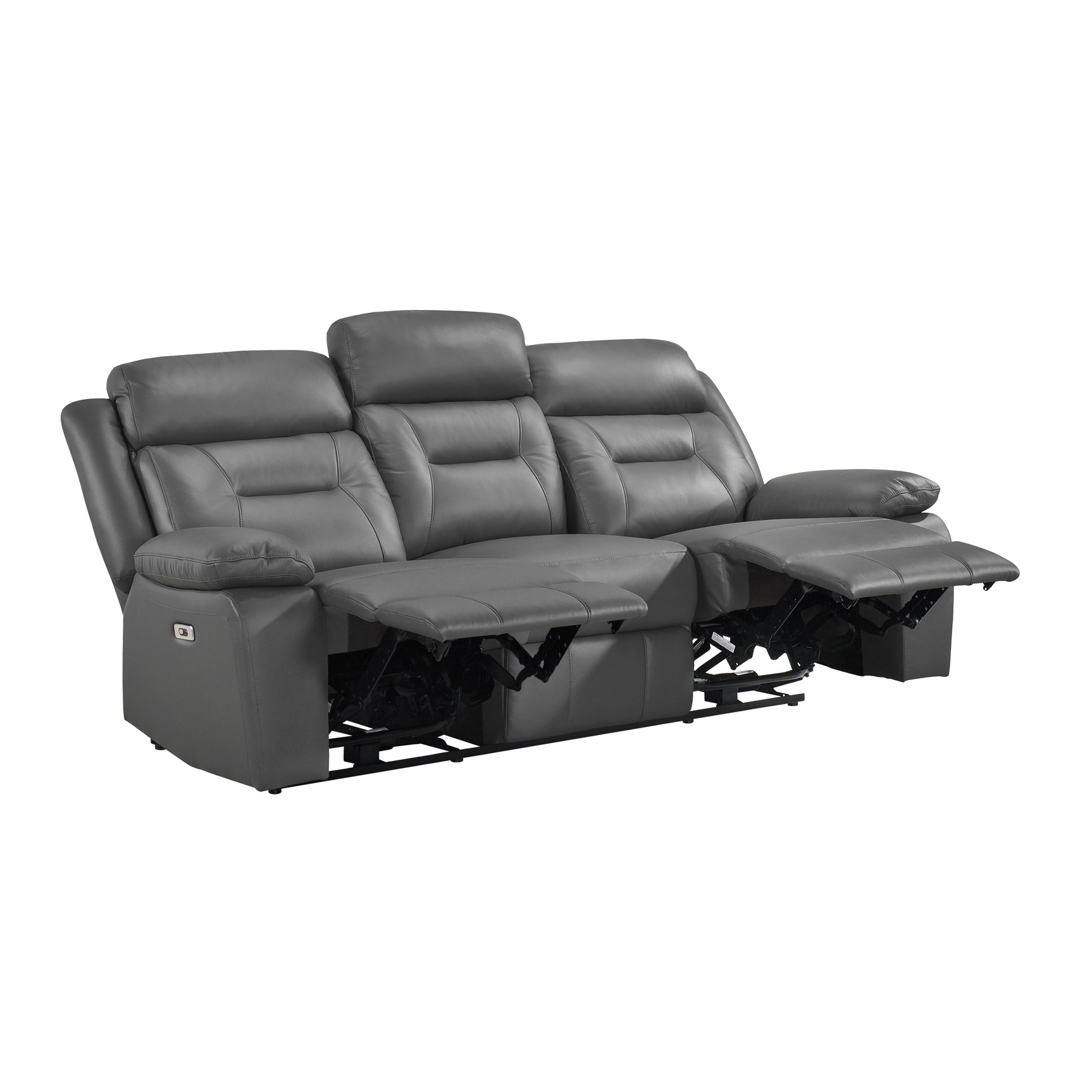 Laconia Dark Gray Power Double Reclining Sofa - Ornate Home