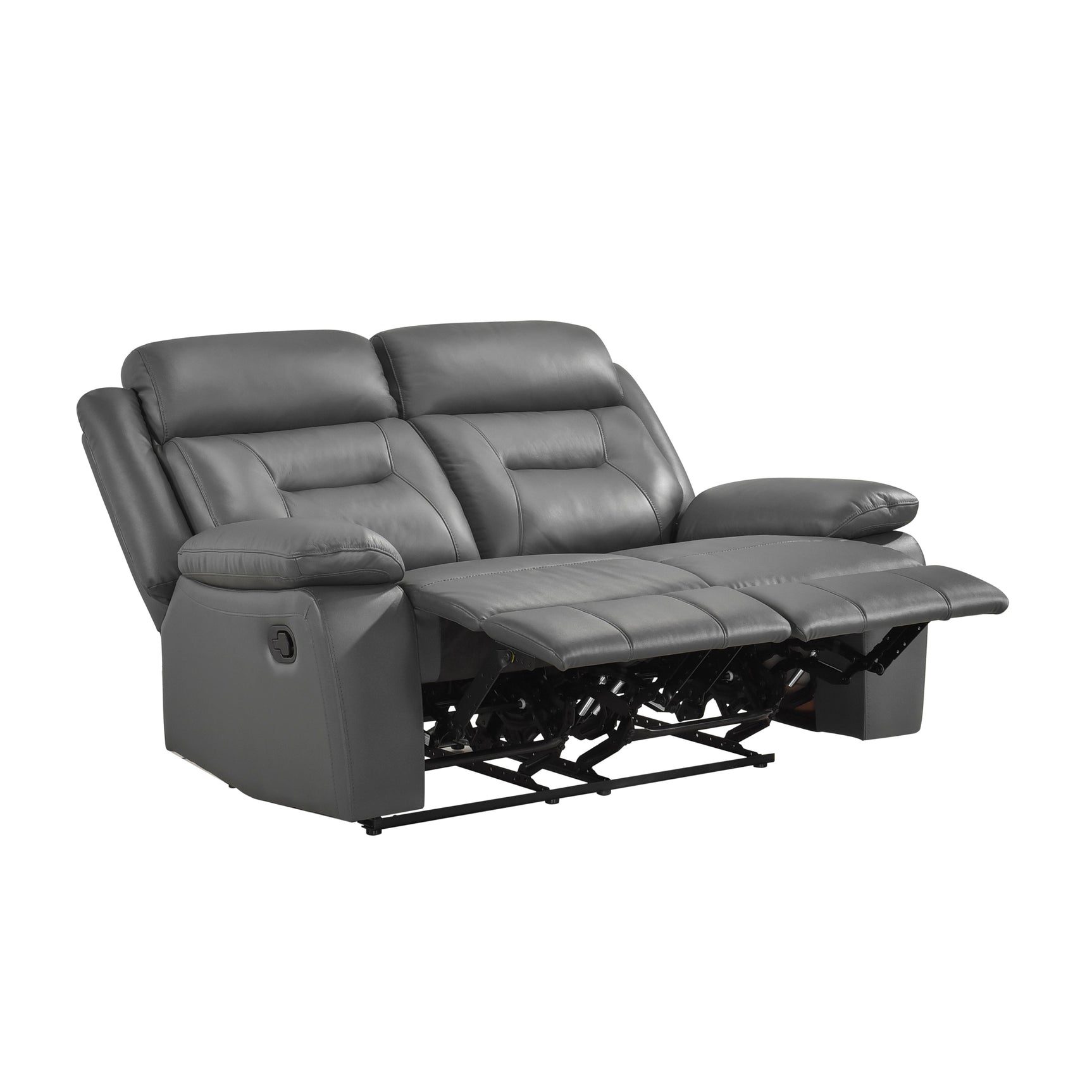 Laconia Dark Gray Reclining Loveseat - Ornate Home