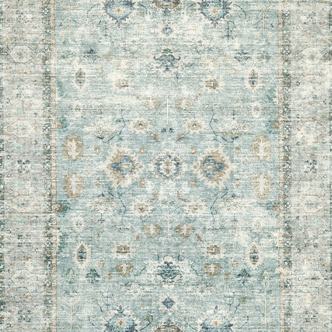 Ladstoney Teal/Beige/Ochre Memory Foam Medium Rug (Online Special Price) - Ornate Home