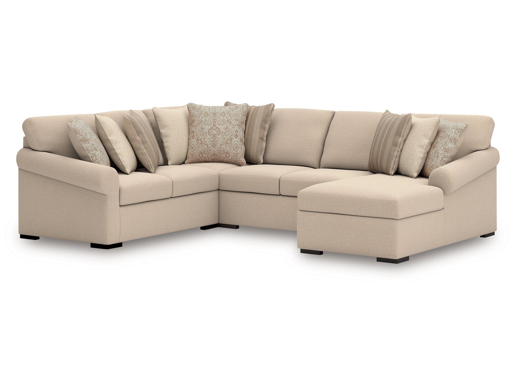 LadyMae Twill 4-Piece Sectional Right Chaise (Online Special Price) - Ornate Home