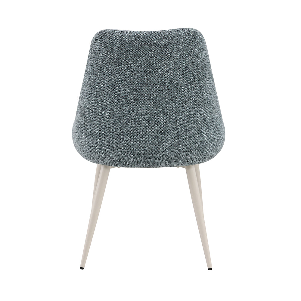 Laela Light Blue Boucle & White Side Chair (Set of 2) - Ornate Home