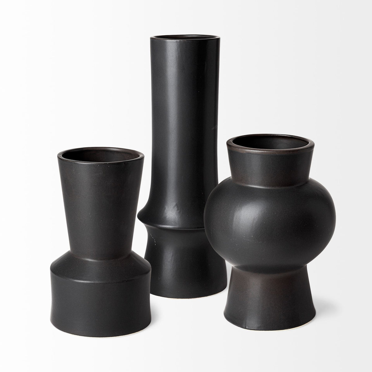 Laforge Black 17.1"H Ceramic Vase - Ornate Home