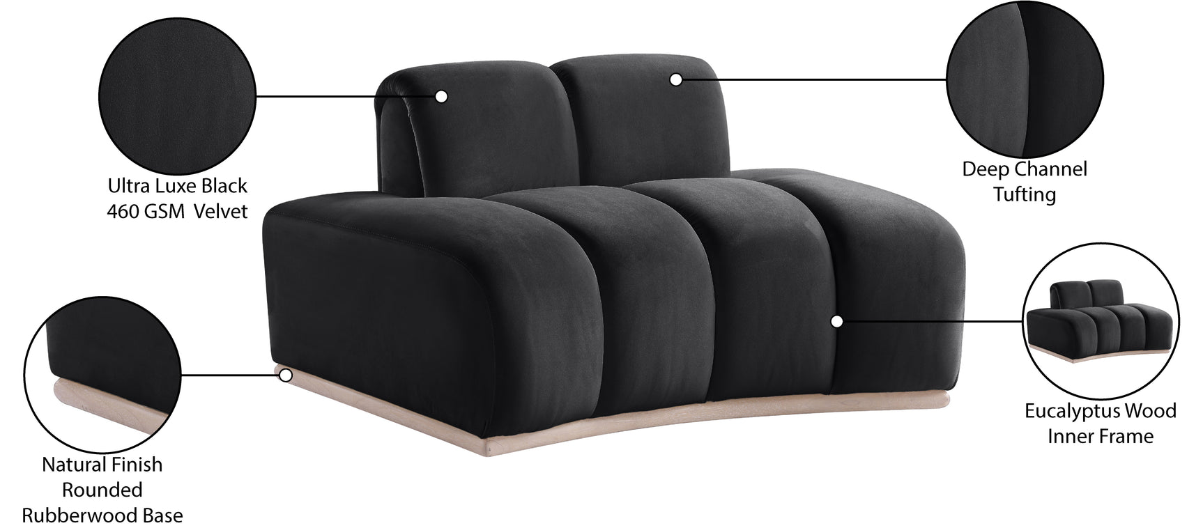 Laguna Black/Natural Upholstered Chair - Ornate Home