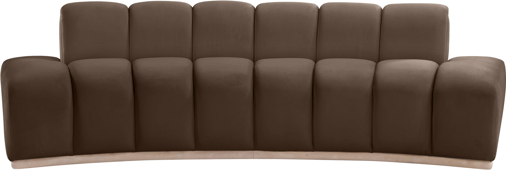 Laguna Brown/Natural 106" Velvet Upholstered Sofa - Ornate Home