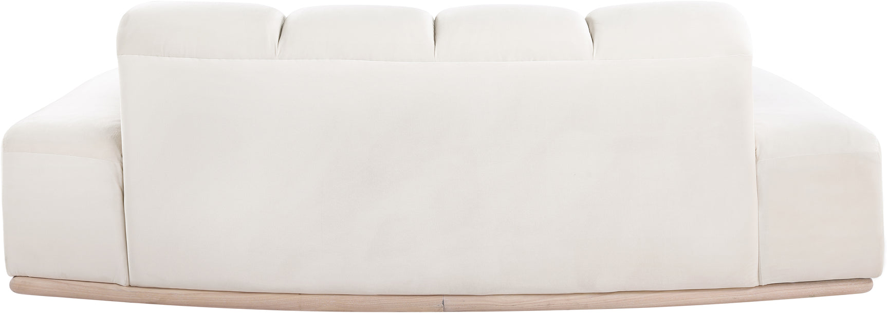 Laguna Cream/Natural 78.5" Velvet Upholstered Loveseat - Ornate Home