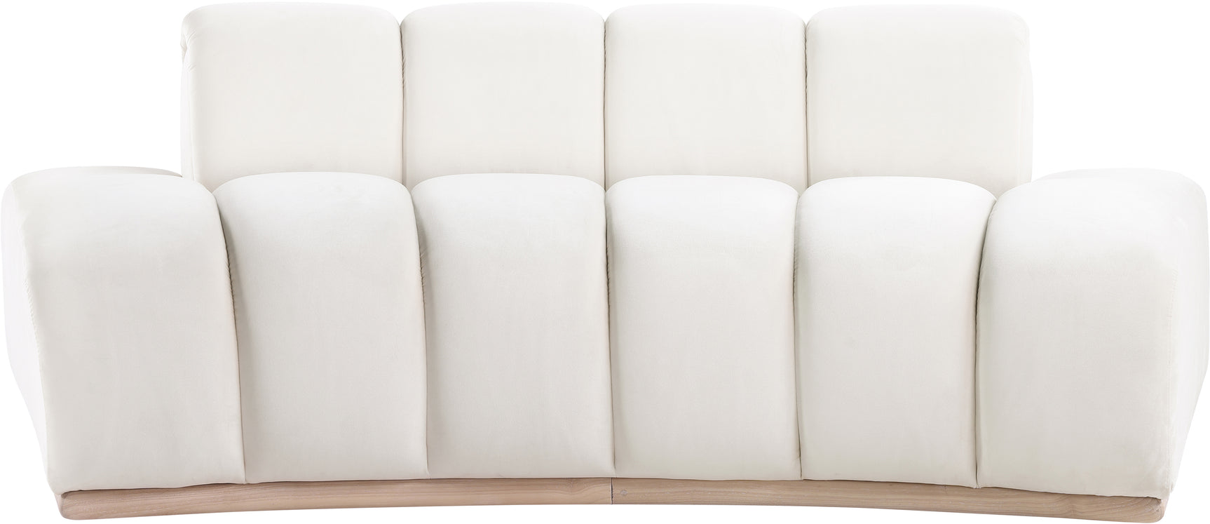 Laguna Cream/Natural 78.5" Velvet Upholstered Loveseat - Ornate Home