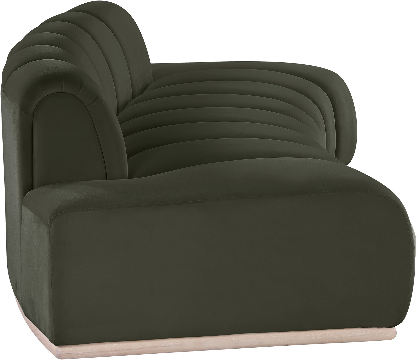 Laguna Green/Natural 106" Velvet Upholstered Sofa - Ornate Home