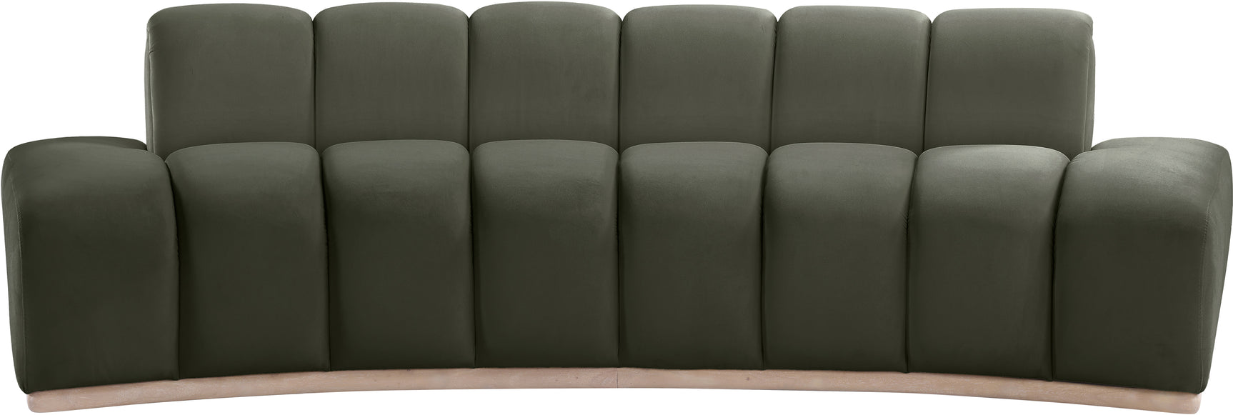 Laguna Green/Natural 106" Velvet Upholstered Sofa - Ornate Home