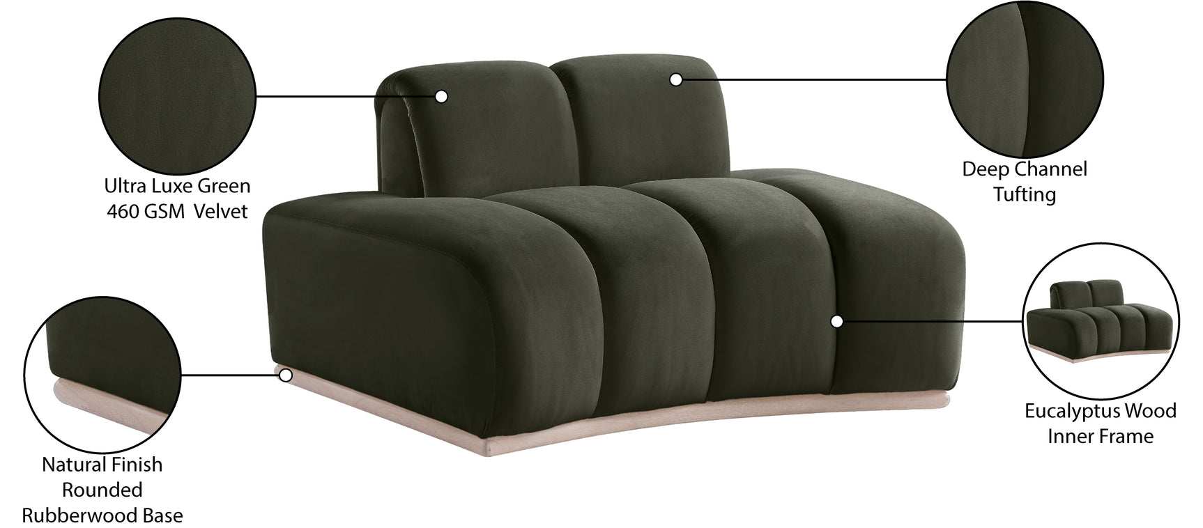 Laguna Green/Natural Upholstered Chair - Ornate Home