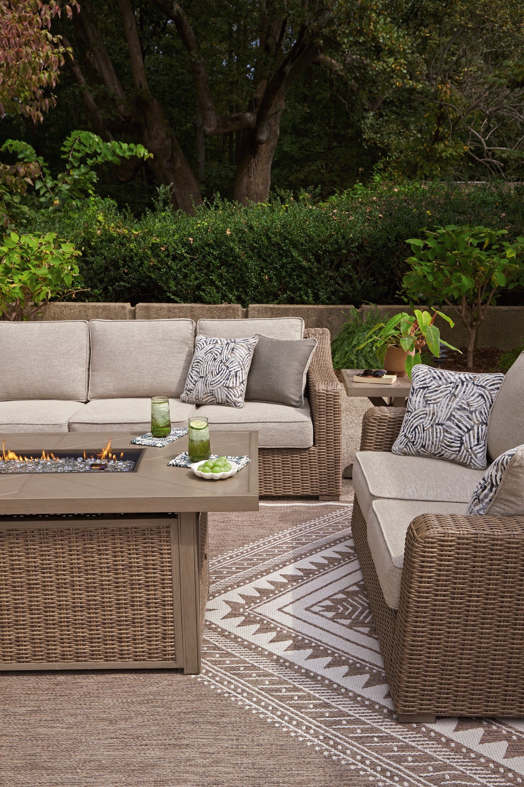 Laguna Heights Beige 2-Piece Outdoor Seating Set - Ornate Home