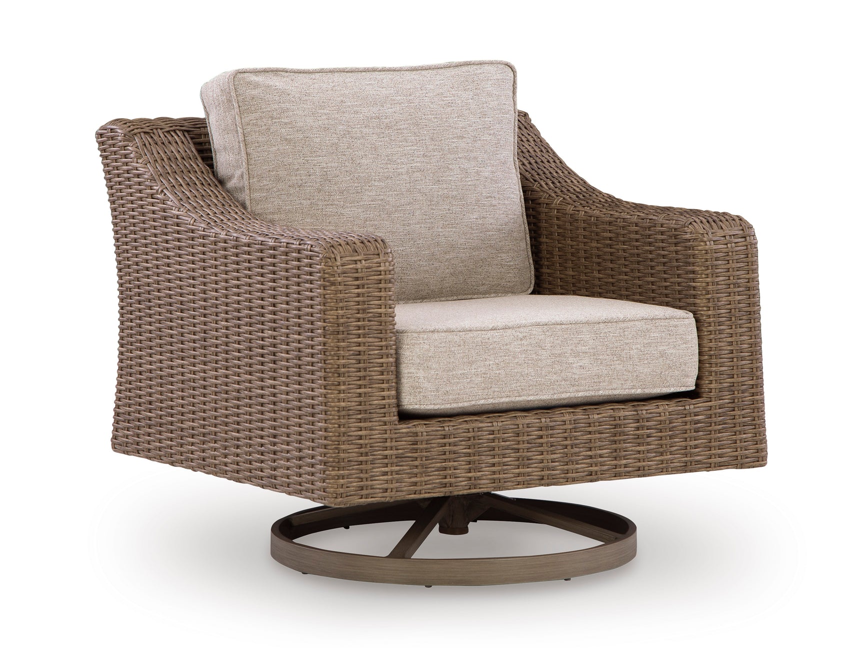 Laguna Heights Beige 3-Piece Outdoor Seating Set (Sofa & 2 Swivel Lounge) - Ornate Home