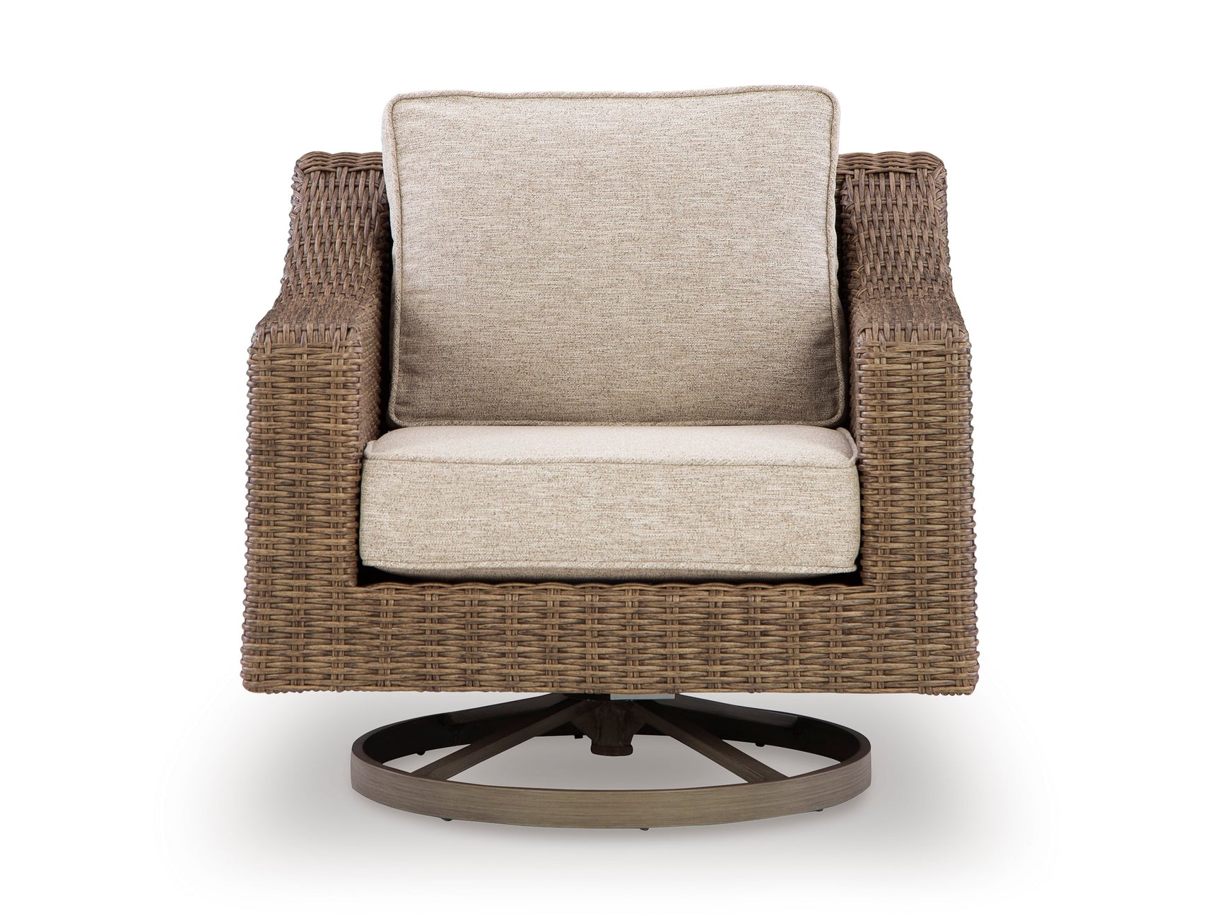 Laguna Heights Beige 3-Piece Outdoor Seating Set (Sofa & 2 Swivel Lounge) - Ornate Home