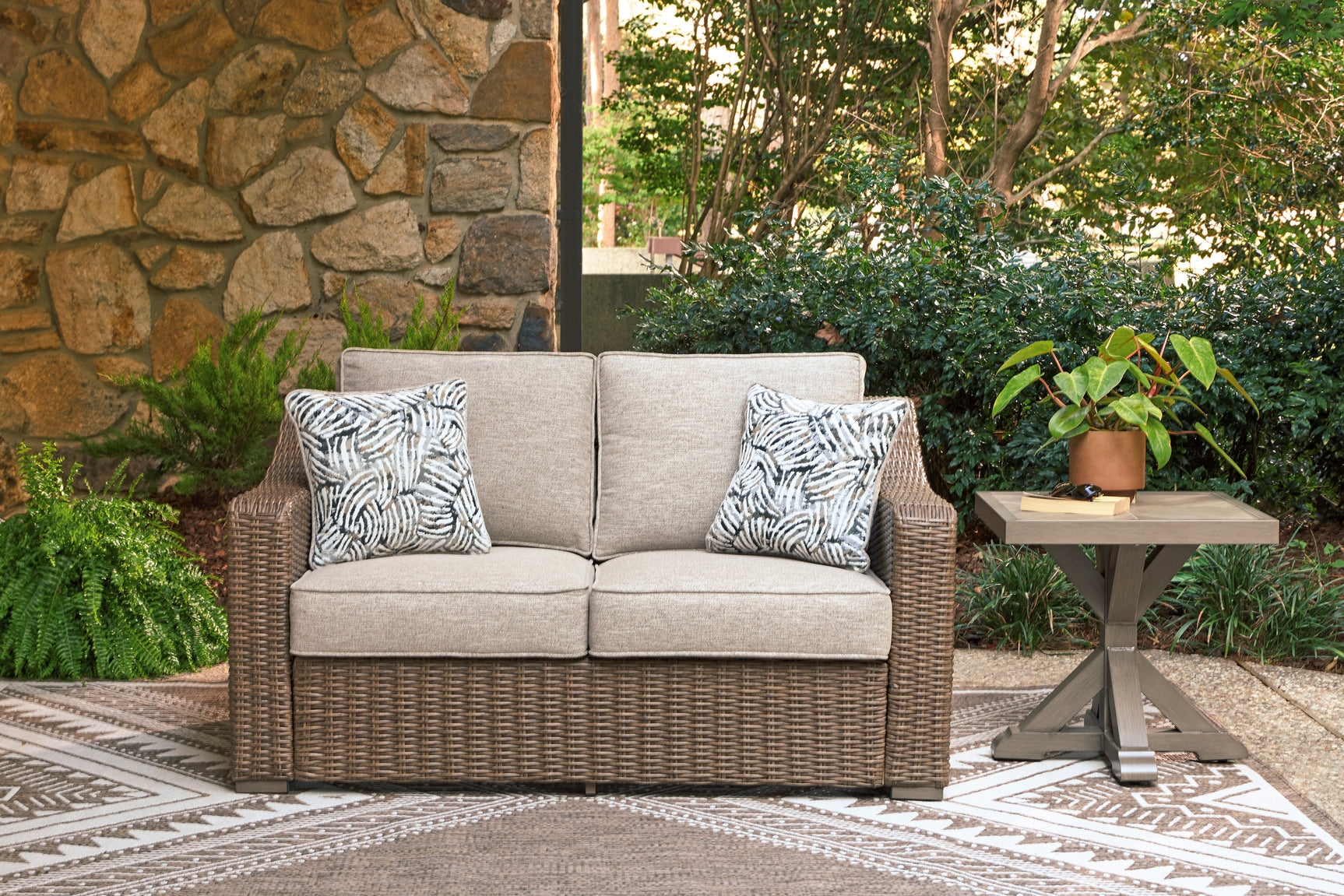 Laguna Heights Beige 3-Piece Outdoor Seating Set (Sofa, Loveeat & Recliner) - Ornate Home