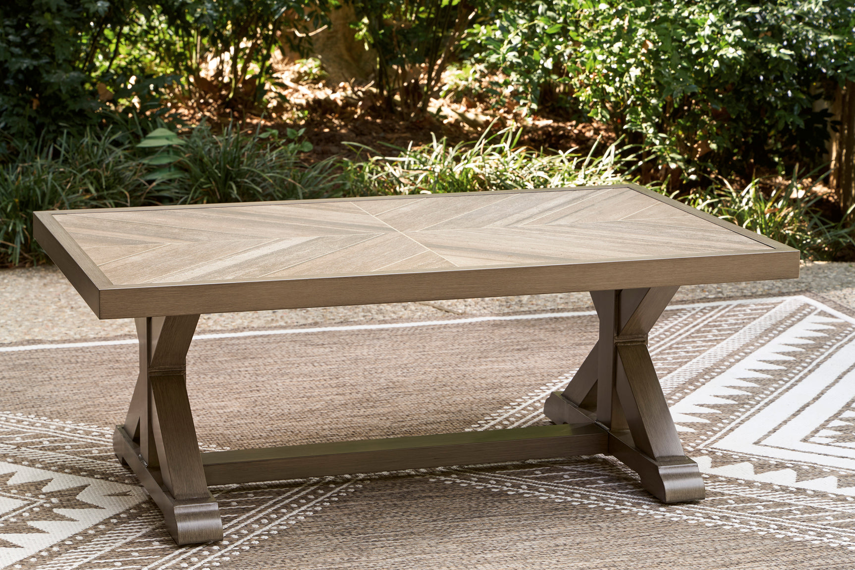 Laguna Heights Beige 4-Piece Outdoor Seating Set with Cocktail Table - Ornate Home