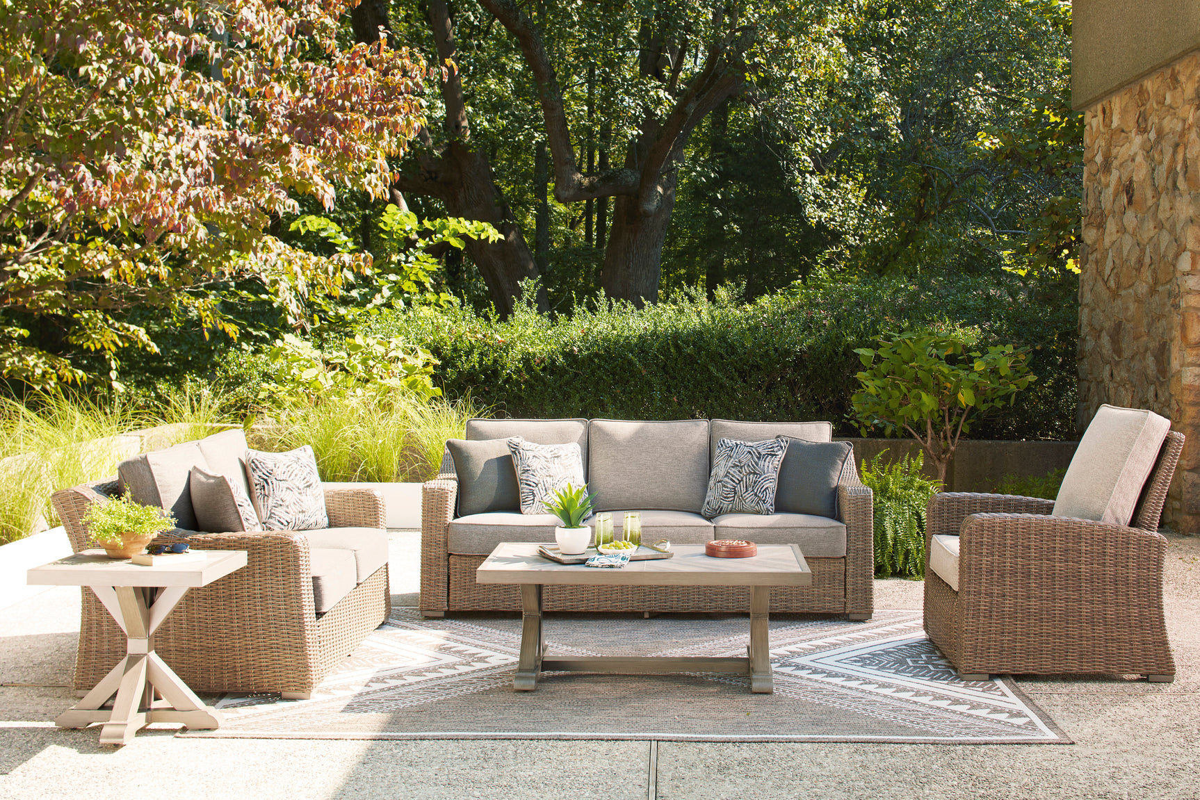 Laguna Heights Beige 5-Piece Outdoor Seating Set - Ornate Home