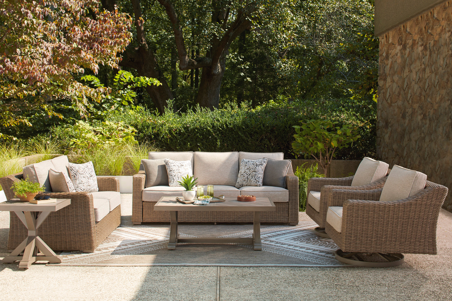 Laguna Heights Beige 6-Piece Outdoor Seating Set - Ornate Home