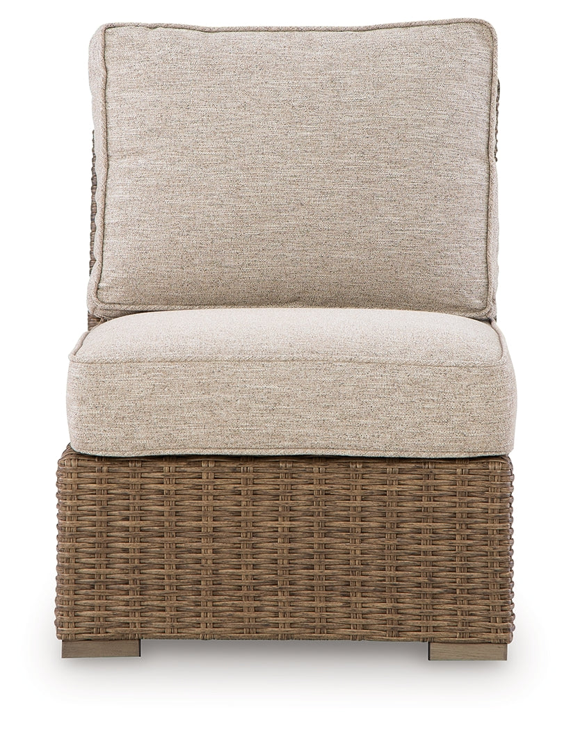 Laguna Heights Beige Outdoor Armless Chair with Cushion - Ornate Home