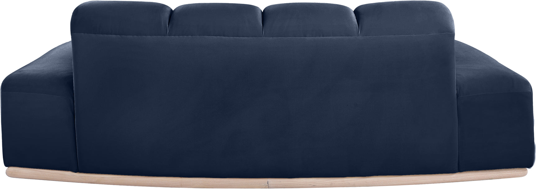 Laguna Navy/Natural 78.5" Velvet Upholstered Loveseat - Ornate Home